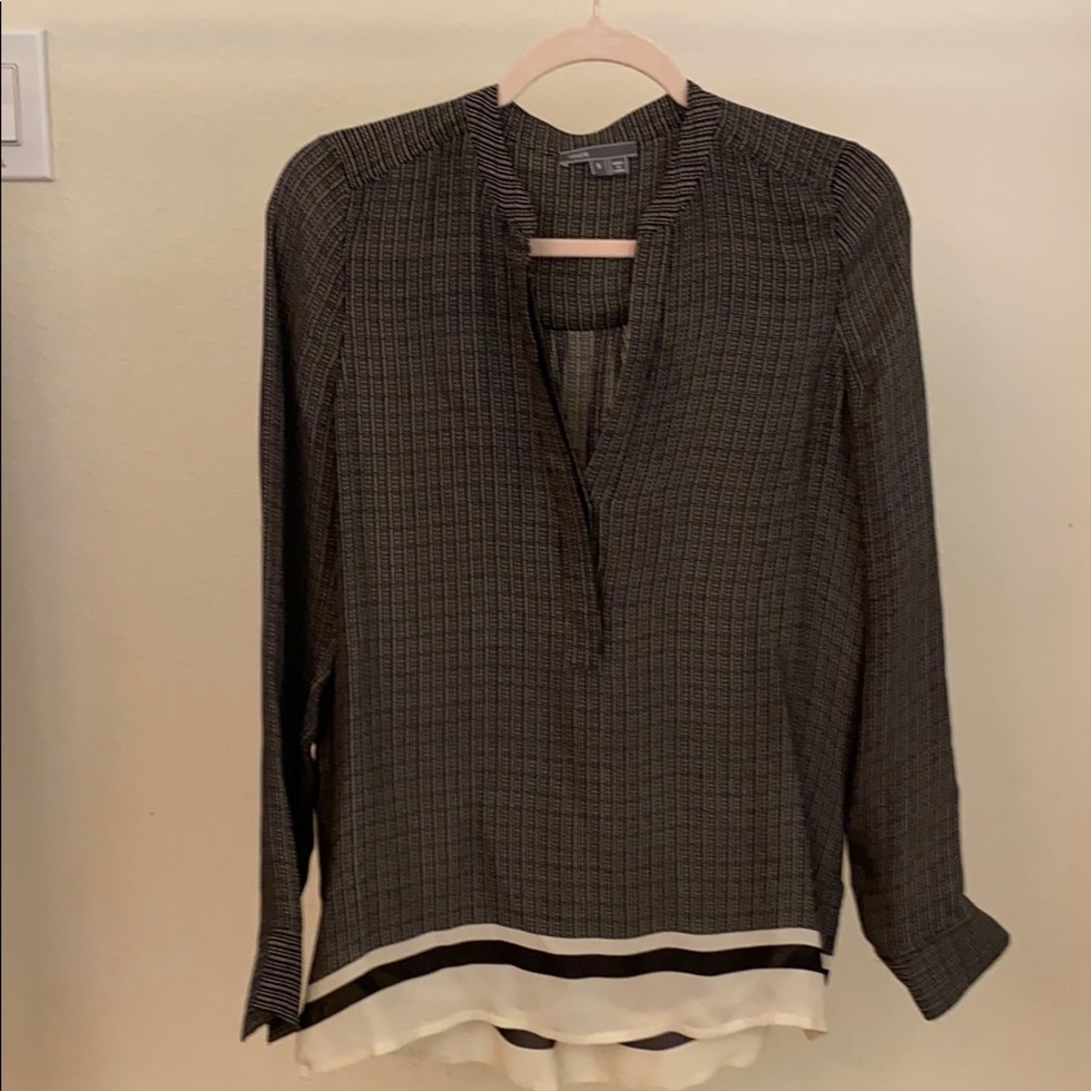 Vince 100% silk blouse with hidden buttons